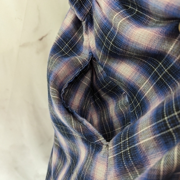 Hot Topic Dress Womens Medium Purple Plaid Cutout Skater Tank Mini Grunge Y2K - Picture 11 of 13